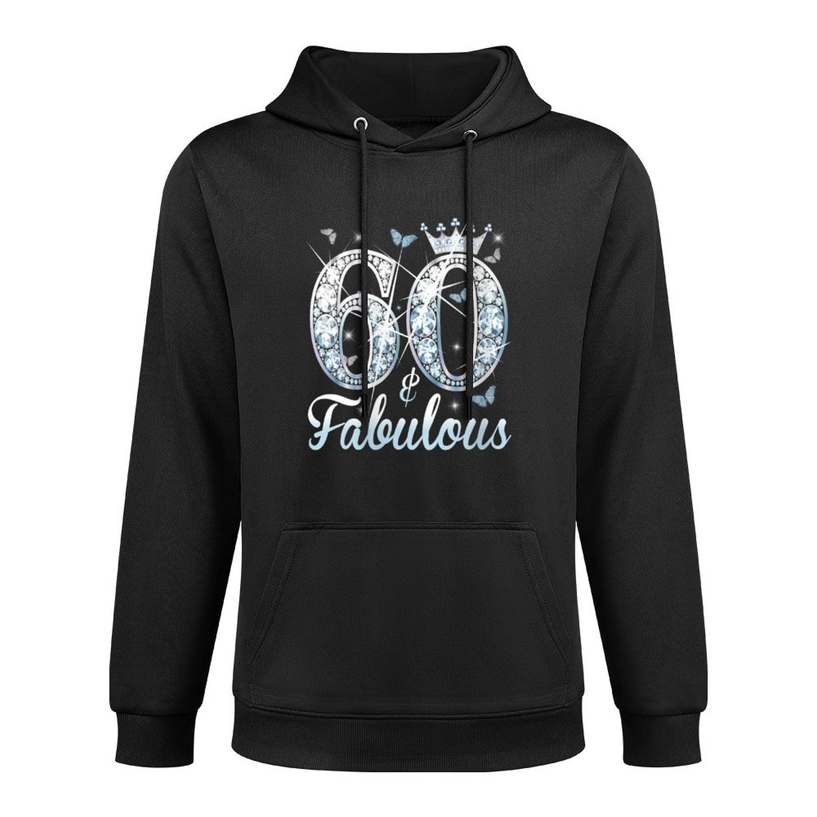 Womens 60 And Fabulous 60th Birthday Diamond Crown Gift Girls Women Breathable Fabric Hoodie