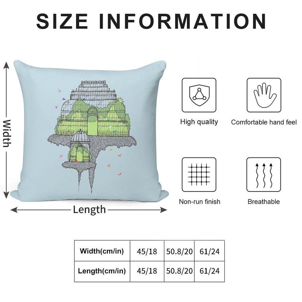 Botanical Gardens Soft Short Plush Fabric Throw Pillow