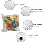 Martini Time – Retro Cocktail Poster with Bauhaus Geometry Soft Multiple Sizes Throw Pillow