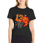 13th Birthday Basketball Thirteen Year Old Basketball Boy  Eco-friendly Material T-Shirt