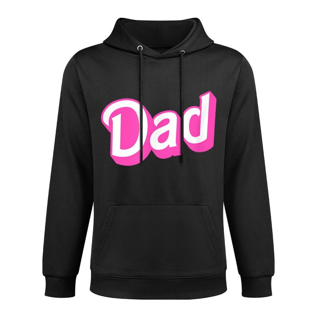 Dad Pink & White Overlapping Font Halloween Costume Adjustable Hood Hoodie