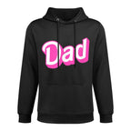 Dad Pink & White Overlapping Font Halloween Costume Adjustable Hood Hoodie