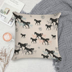 Horses Soft Reinforced Edging Throw Pillow