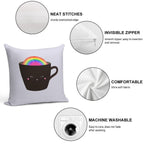 Rainbow in My Cup Soft Warmth Comfort Throw Pillow