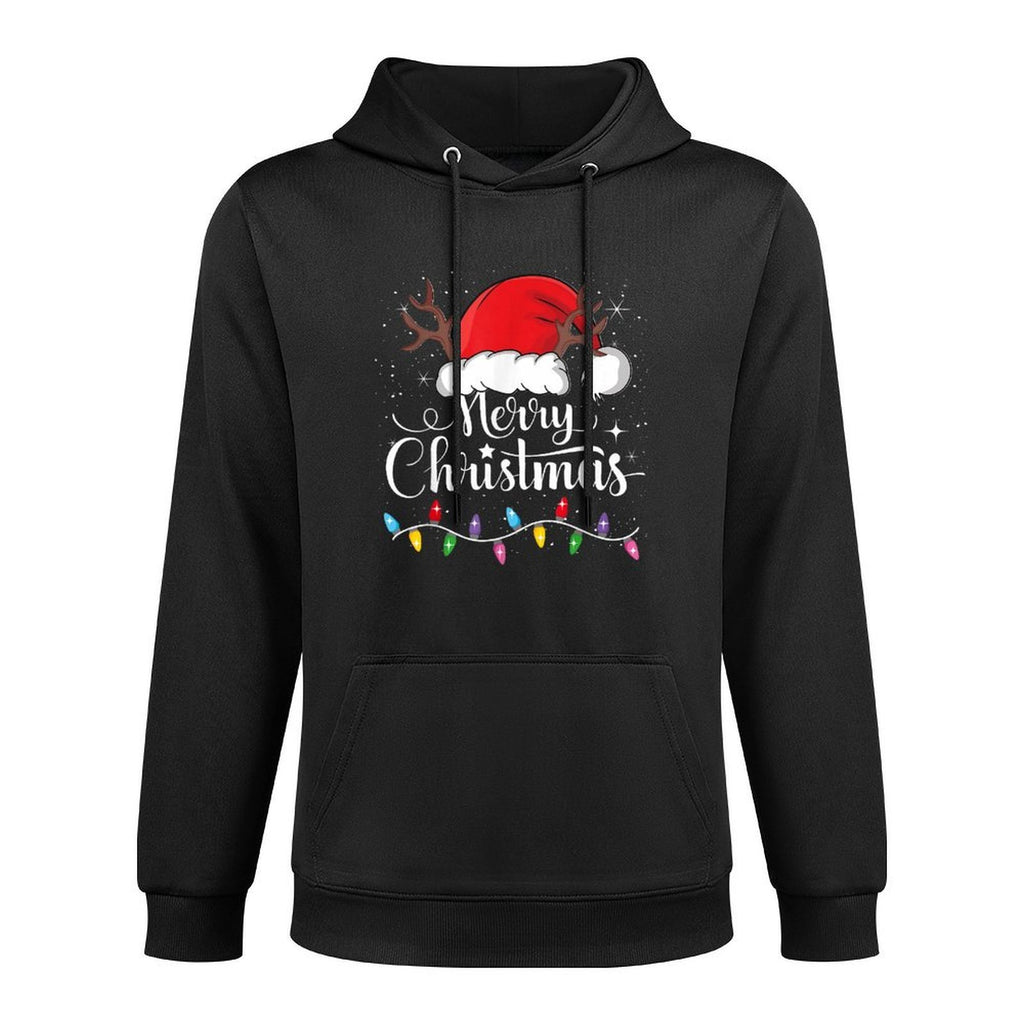 Merry Christmas Red Santa Hat Reindeer Xmas Family Men Women All-Day Comfort Hoodie