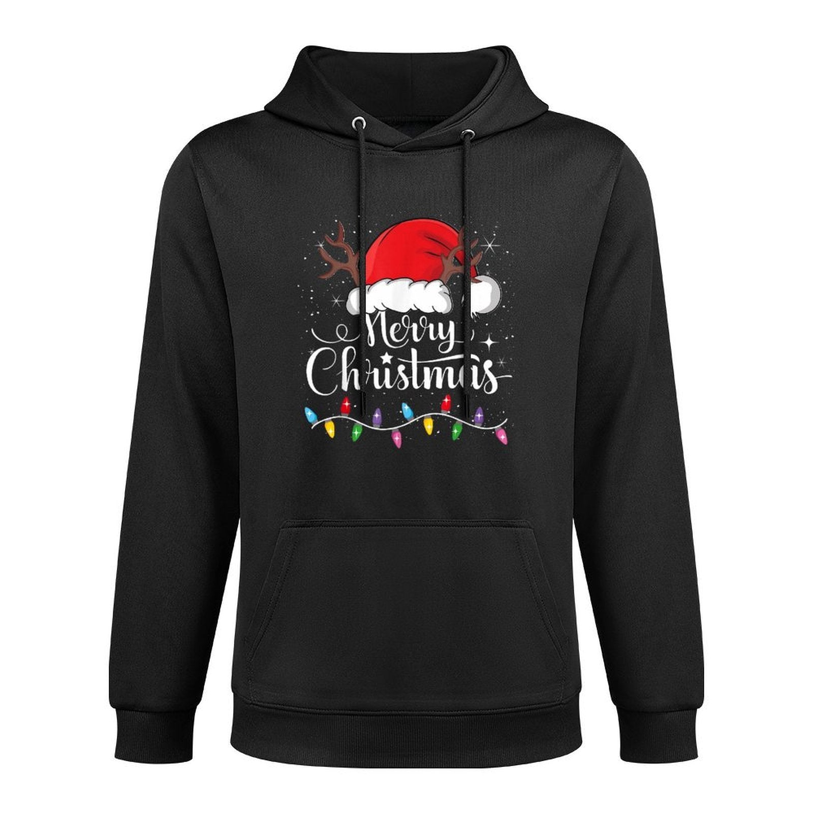 Merry Christmas Red Santa Hat Reindeer Xmas Family Men Women All-Day Comfort Hoodie