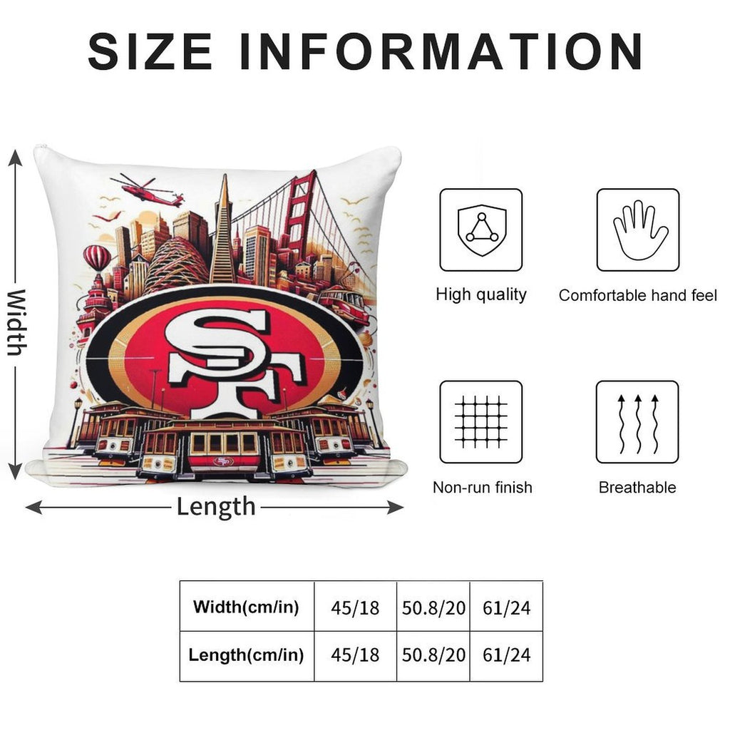 San Francisco Football Soft High-Density Material Throw Pillow