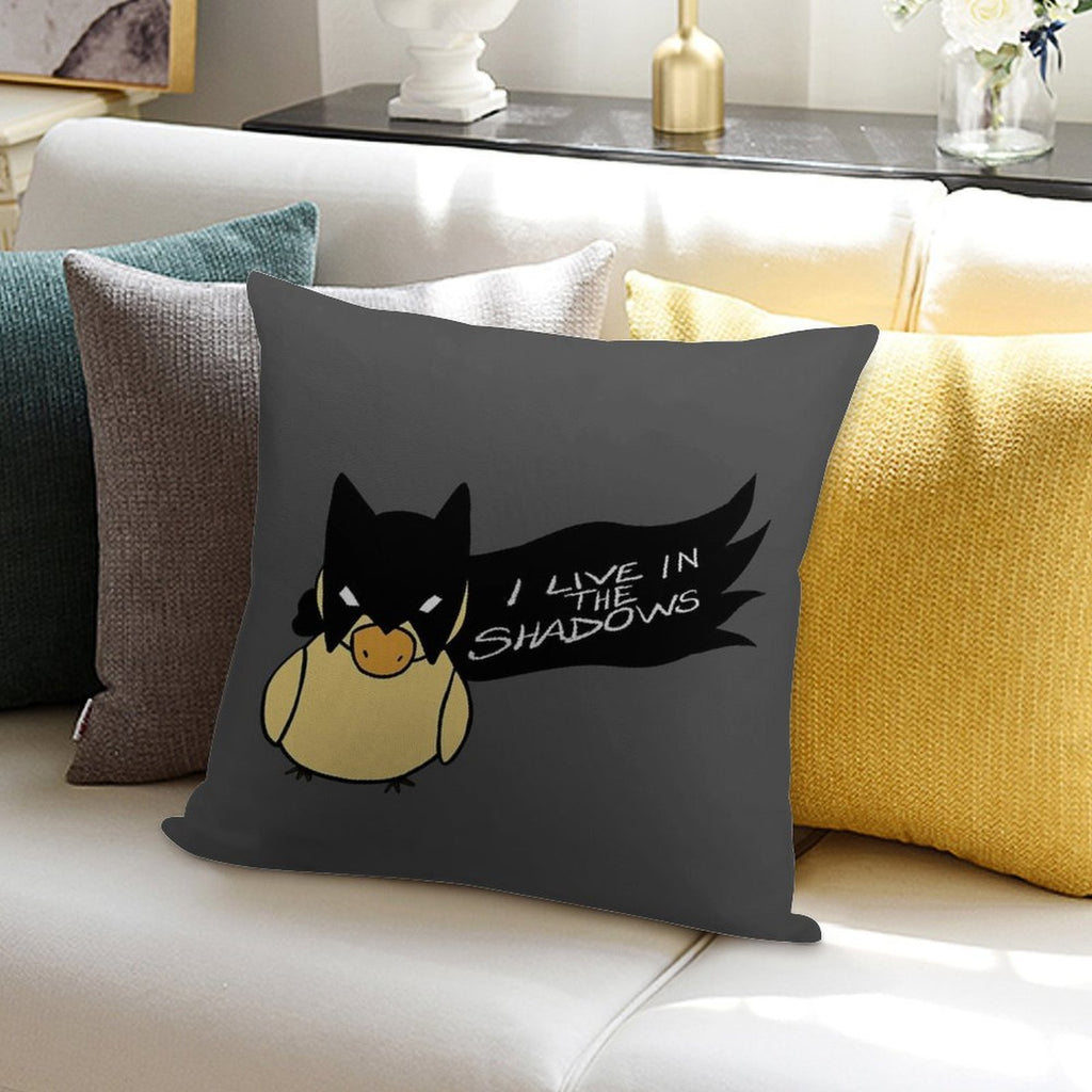 Duck in Bat Costume Soft Washable Throw Pillow