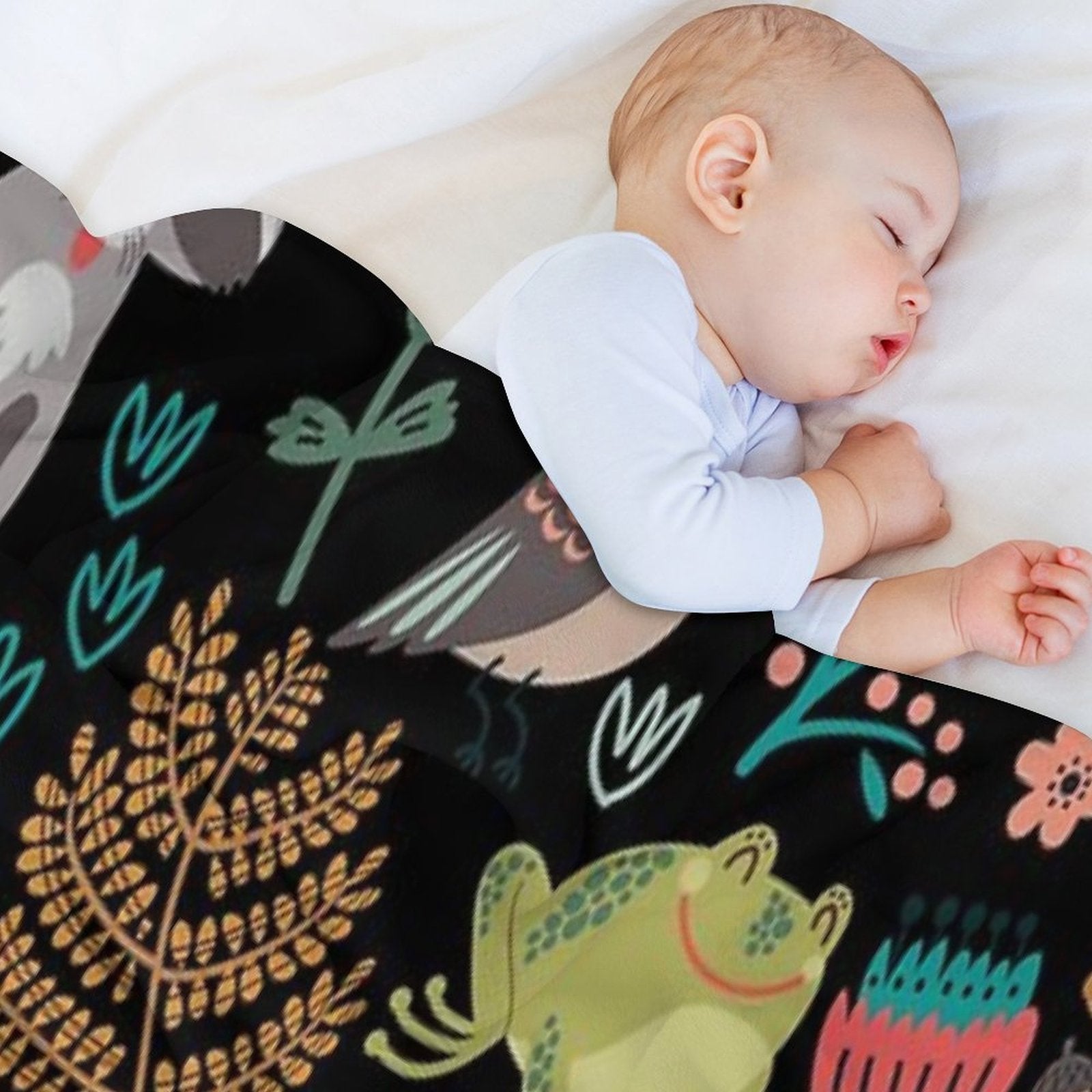 Woodland Animals Pattern Easy Care Throw Blanket