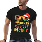 Santa Claus Sunglasses Beach Christmas In July Men Women Kid  Easy-care T-Shirt