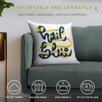 Hail Blue Soft Hidden Zipper Throw Pillow