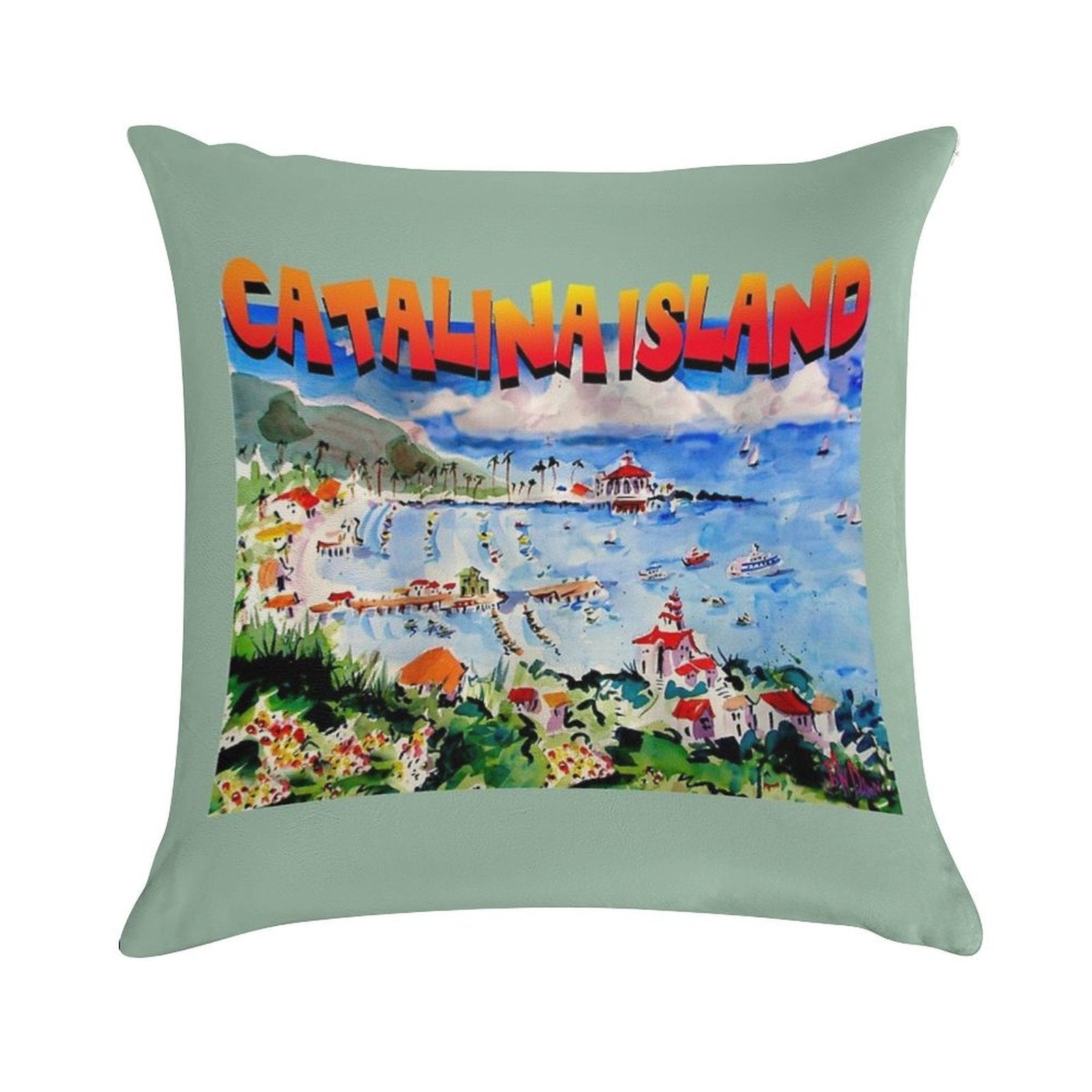 Catalina Island Soft Anti-Pilling Throw Pillow