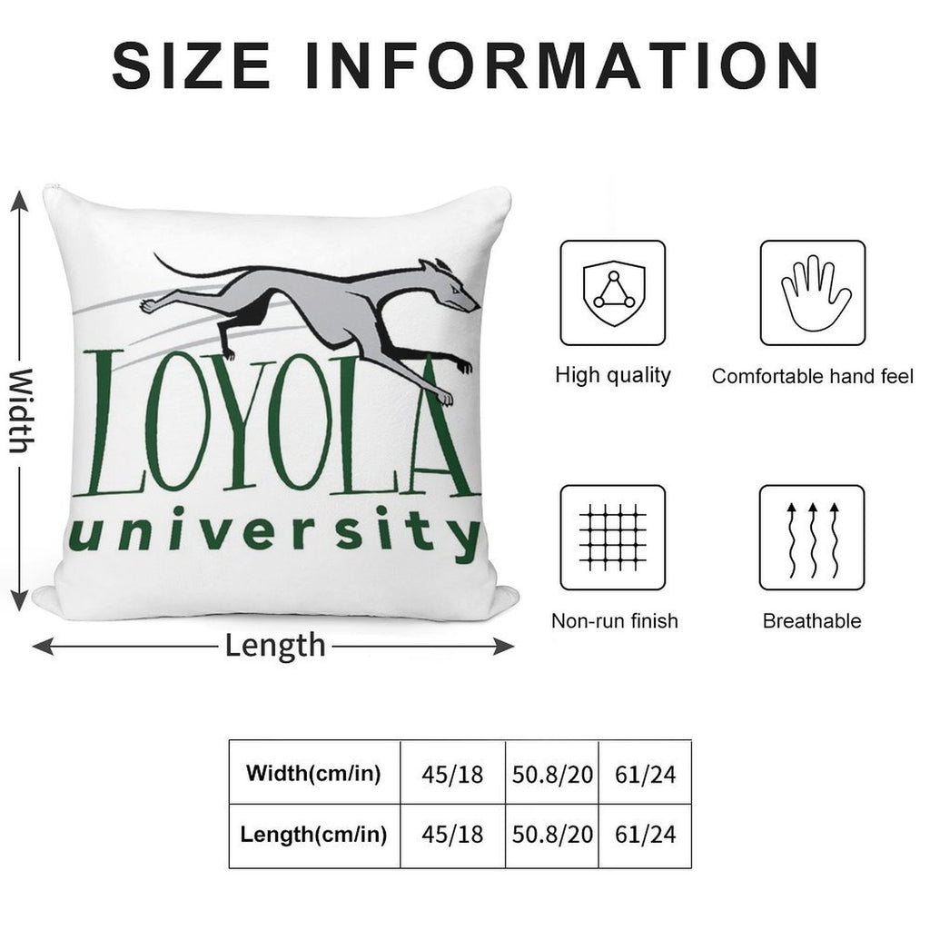 Greyhound Loyola University Soft Short Plush Fabric Throw Pillow