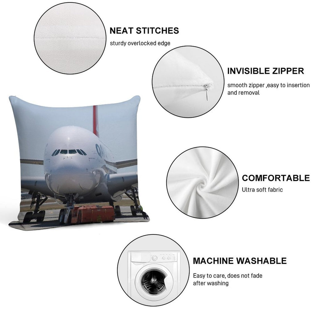 Qantas A380 Soft Skin-Friendly Throw Pillow
