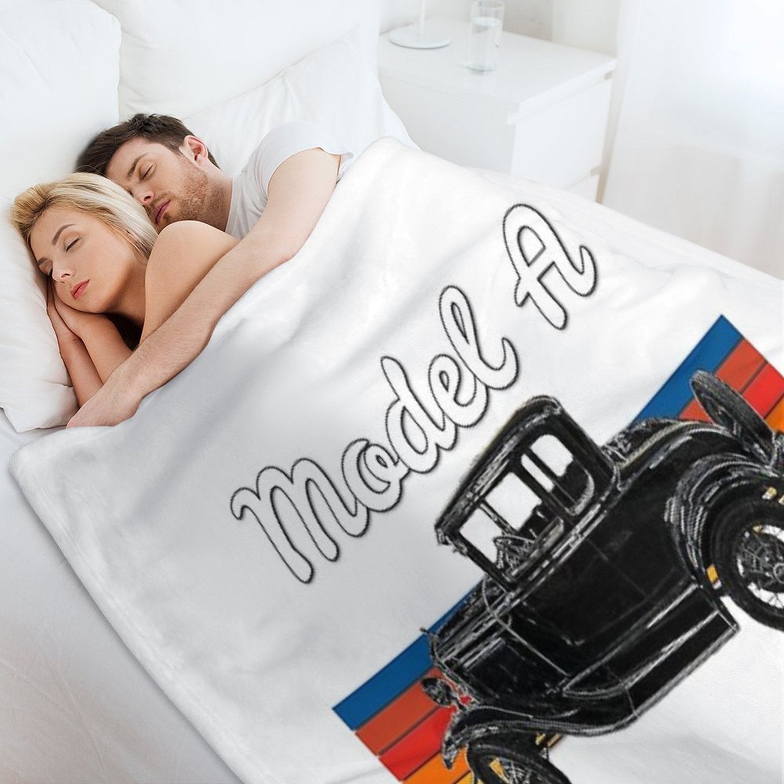 Vintage Model A Car, 1930 Model A Coupe Vintage American Car Plush Throw Blanket