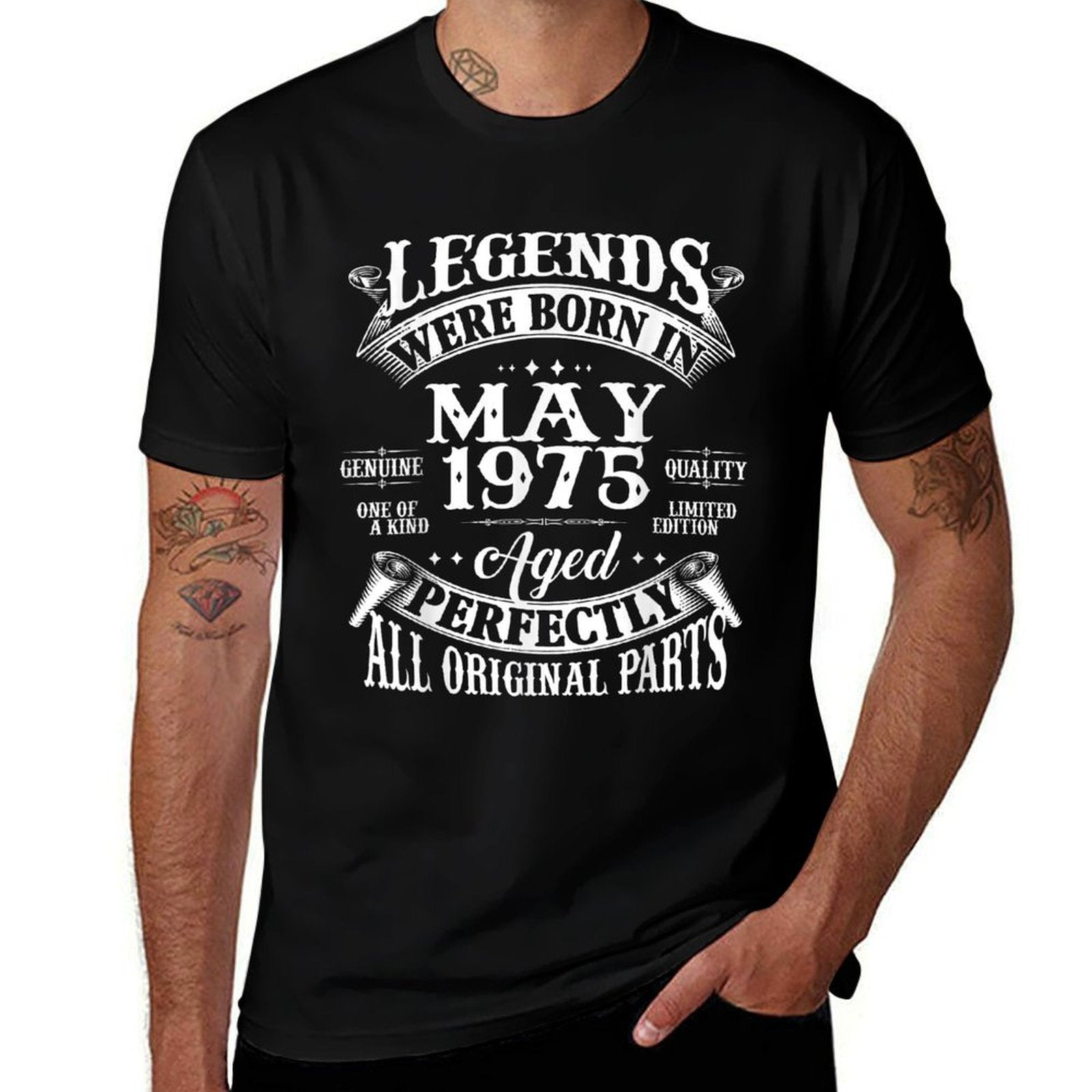 50th Birthday Gift Legends Born In May 1975 50 Years Old  Durable T-Shirt