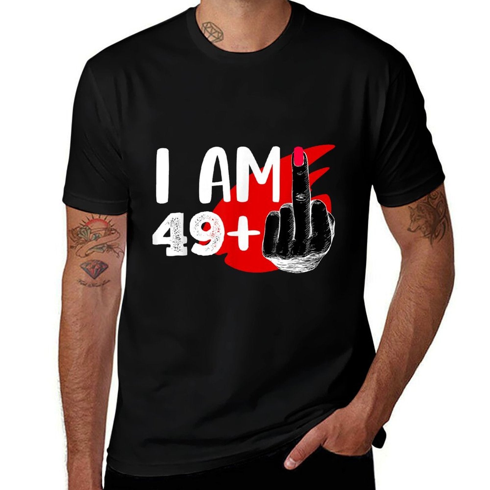 I Am 49 Plus 1 Middle Finger For A 50th Birthday  Breathable T-Shirt
