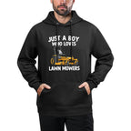 Just A Boy Who Loves Lawn Mowers Gardener Kids Toddler Boys Unisex Design Hoodie