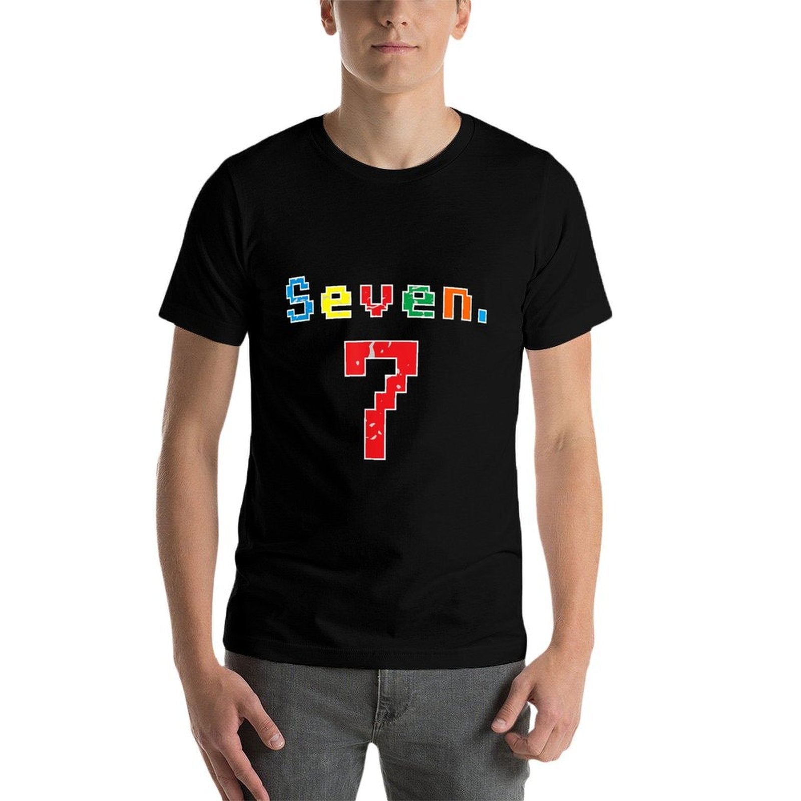 7th Birthday Boy Seven Year Old Number 7  Lightweight T-Shirt