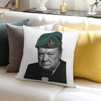 Winston Churchill WithGreen Lid Soft Washable Throw Pillow