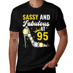 95th Birthday Woman Girl Sassy And Fabulous At 95  Oversized Silhouette T-Shirt