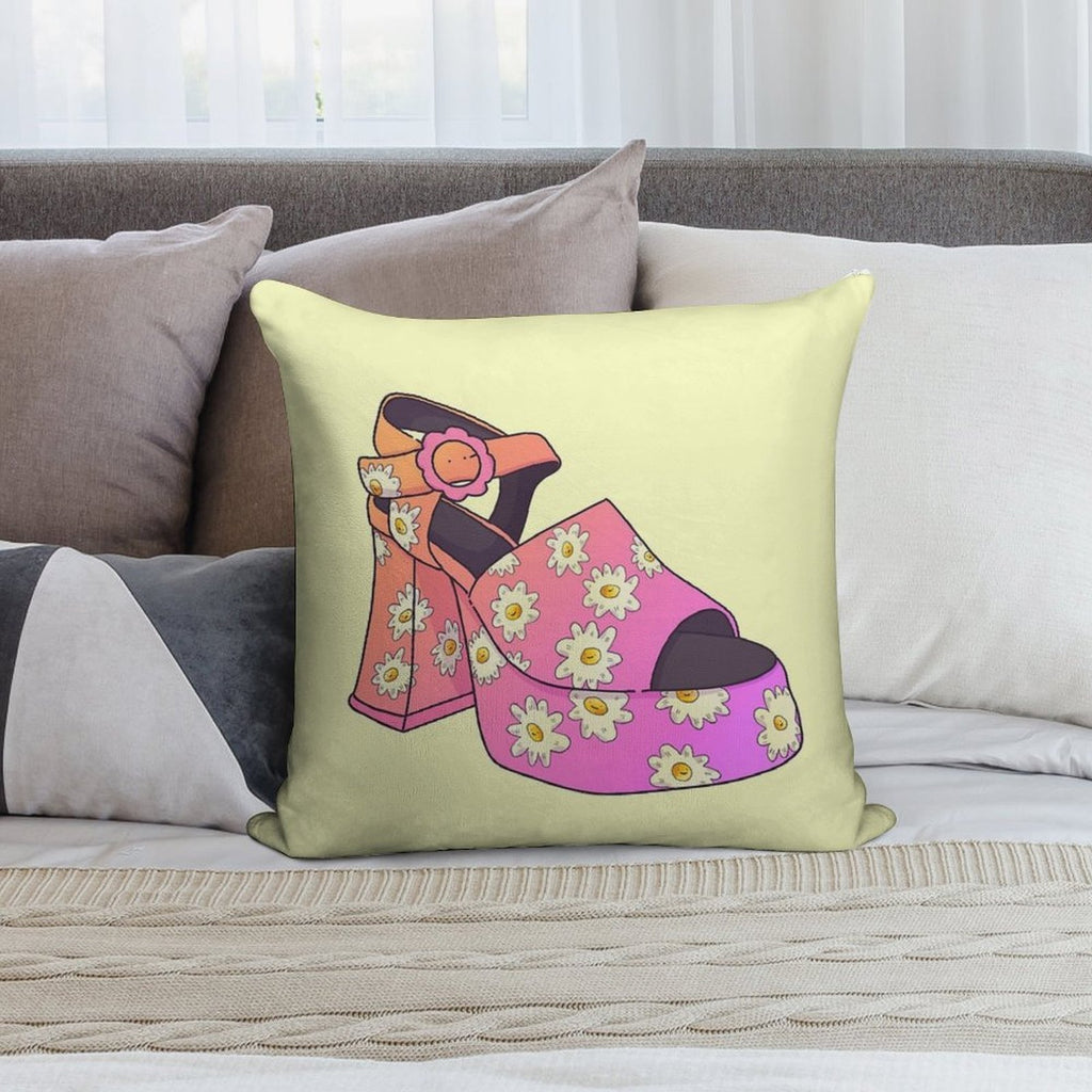 Pink Hot Girl Summer Fashion Platform Heel Soft Style Accent Throw Pillow