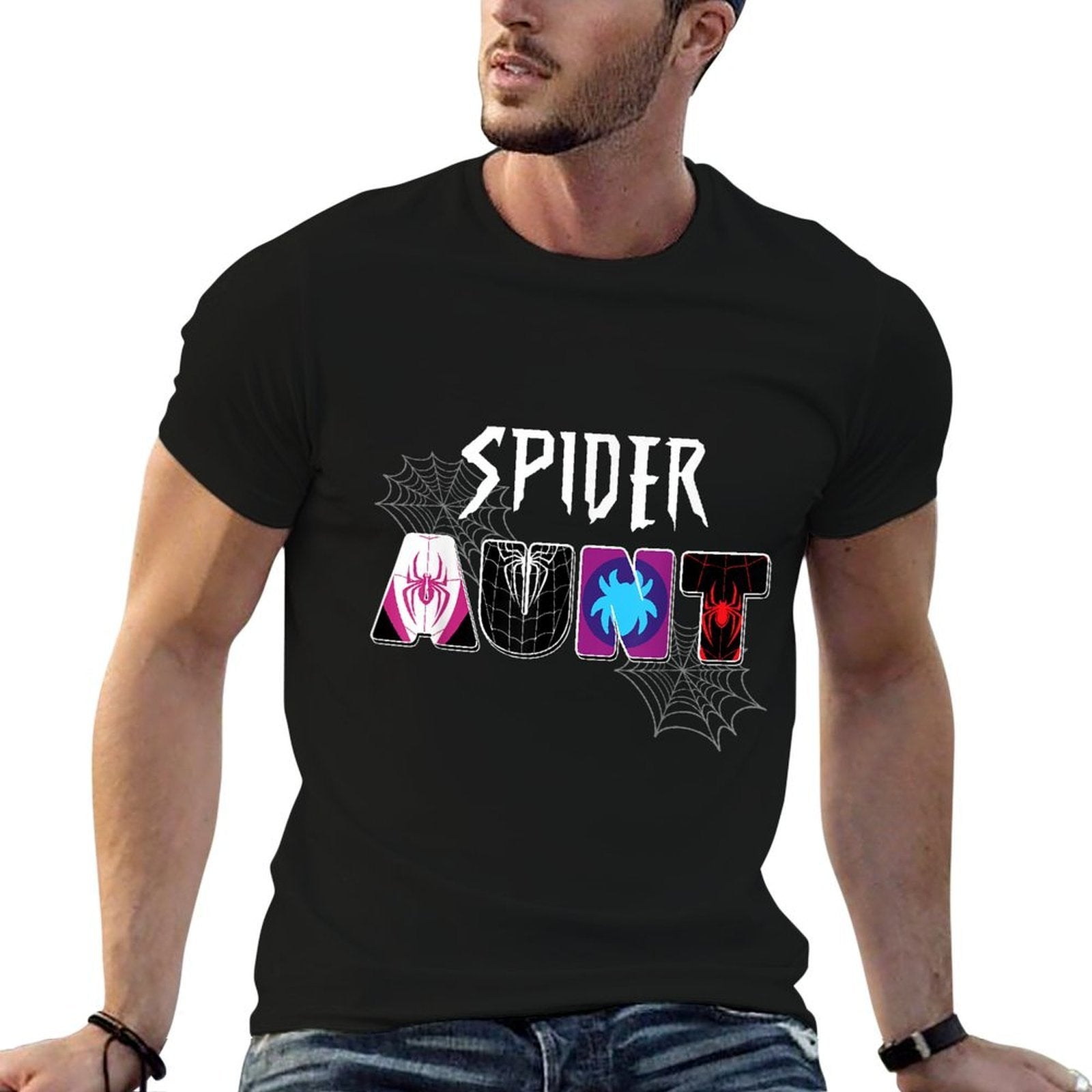 Birthday Party Spider Outfit Spider Aunt Women Girls  Relaxed-fit T-Shirt