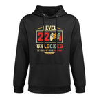 Level 22 Unlocked 22 Years of Being Awesome 22nd Birthday Casual Wear Hoodie