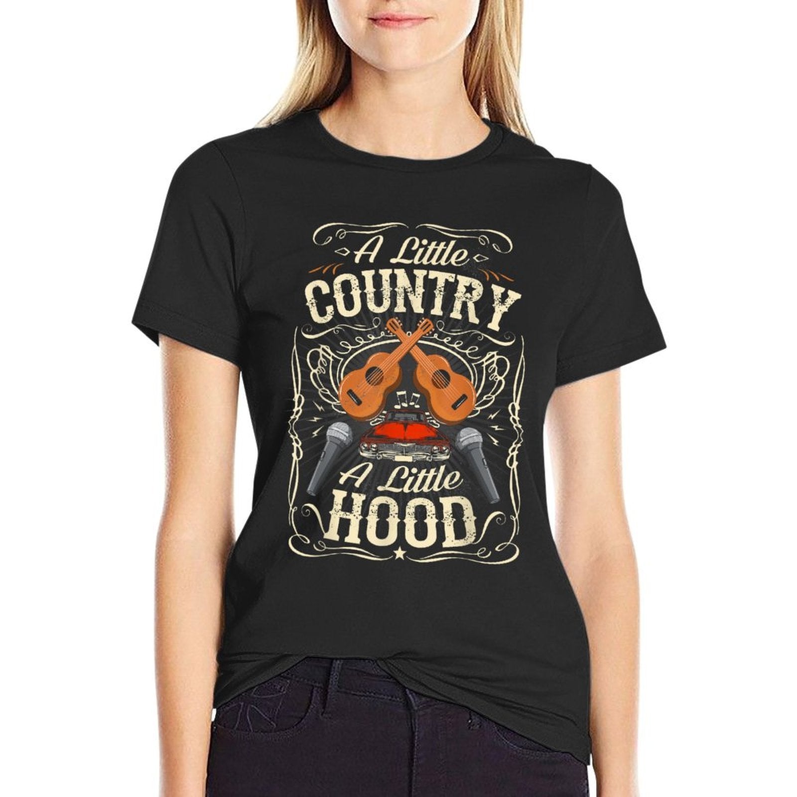 A Little Country A Little Hood Vintage Western Hip Hop Rap  Affordable Price T-Shirt