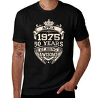 April 1975 50 Years Of Being Awesome 50th Birthday  Cotton T-Shirt