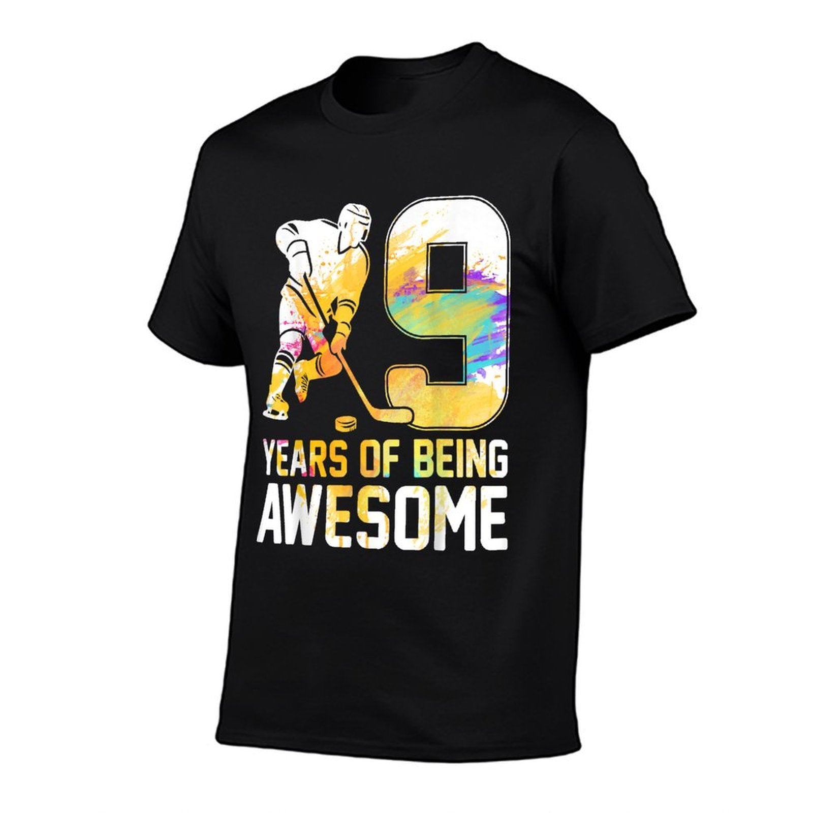 9 Years Of Being Awesome Ice Hockey 9th Birthday Party  Eco-friendly Material T-Shirt