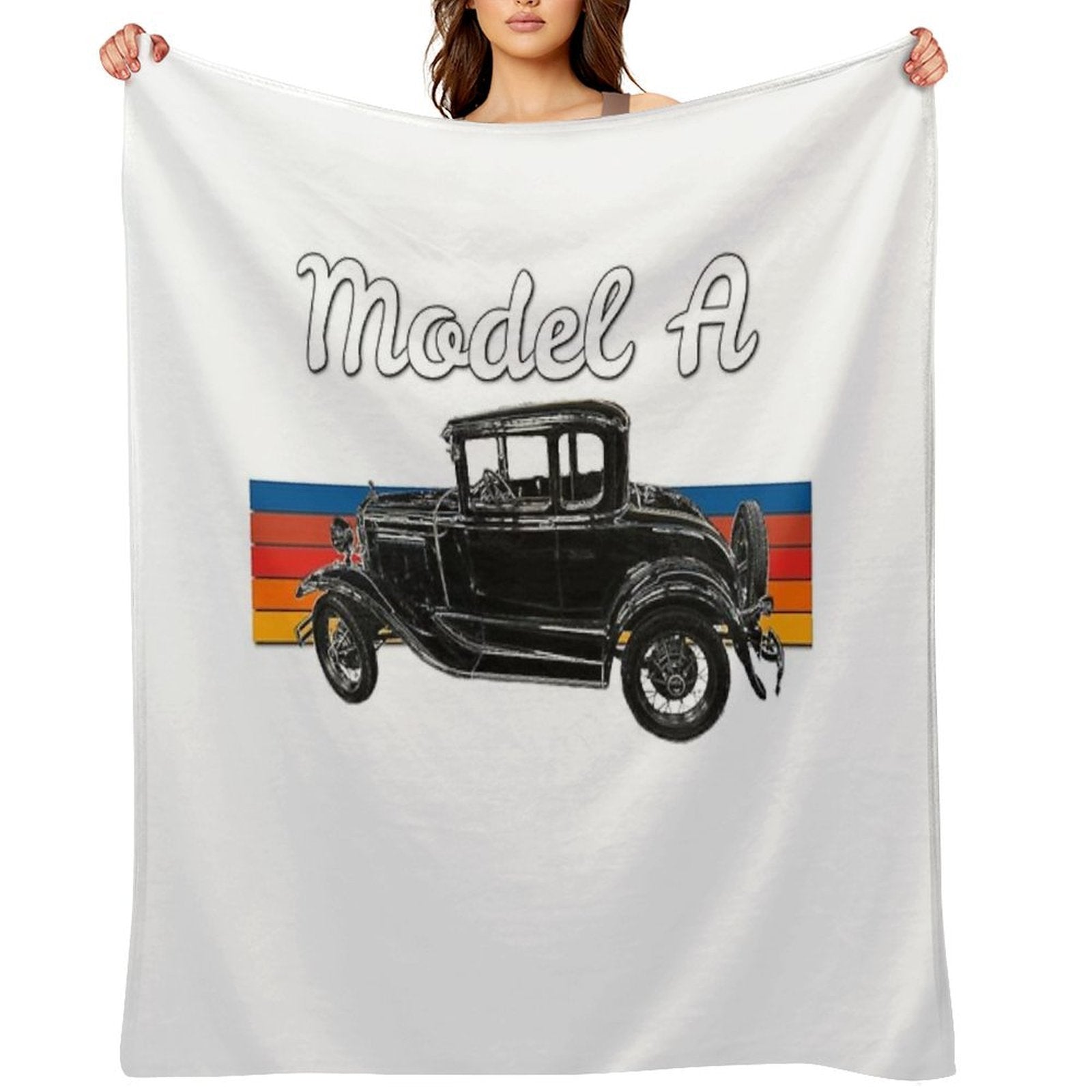 Vintage Model A Car, 1930 Model A Coupe Vintage American Car Plush Throw Blanket