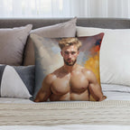 Sexy Guy Portrait Wassili Kandinsky Inspired Background Soft Bedroom Essential Throw Pillow