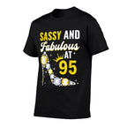 95th Birthday Woman Girl Sassy And Fabulous At 95  Oversized Silhouette T-Shirt