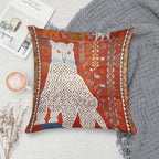 Q'ashqai Snow Leopard Persian Animal Rug Print Soft Skin-Friendly Throw Pillow