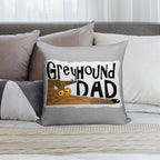 Greyhound Dad (brindle) Soft Short Plush Fabric Throw Pillow