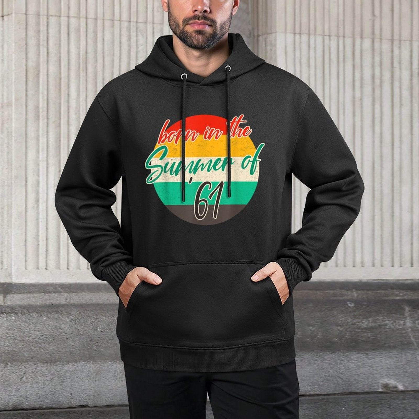 Born In The Summer 1961 60 Years Old Vintage 60th Birthday Casual Wear Hoodie