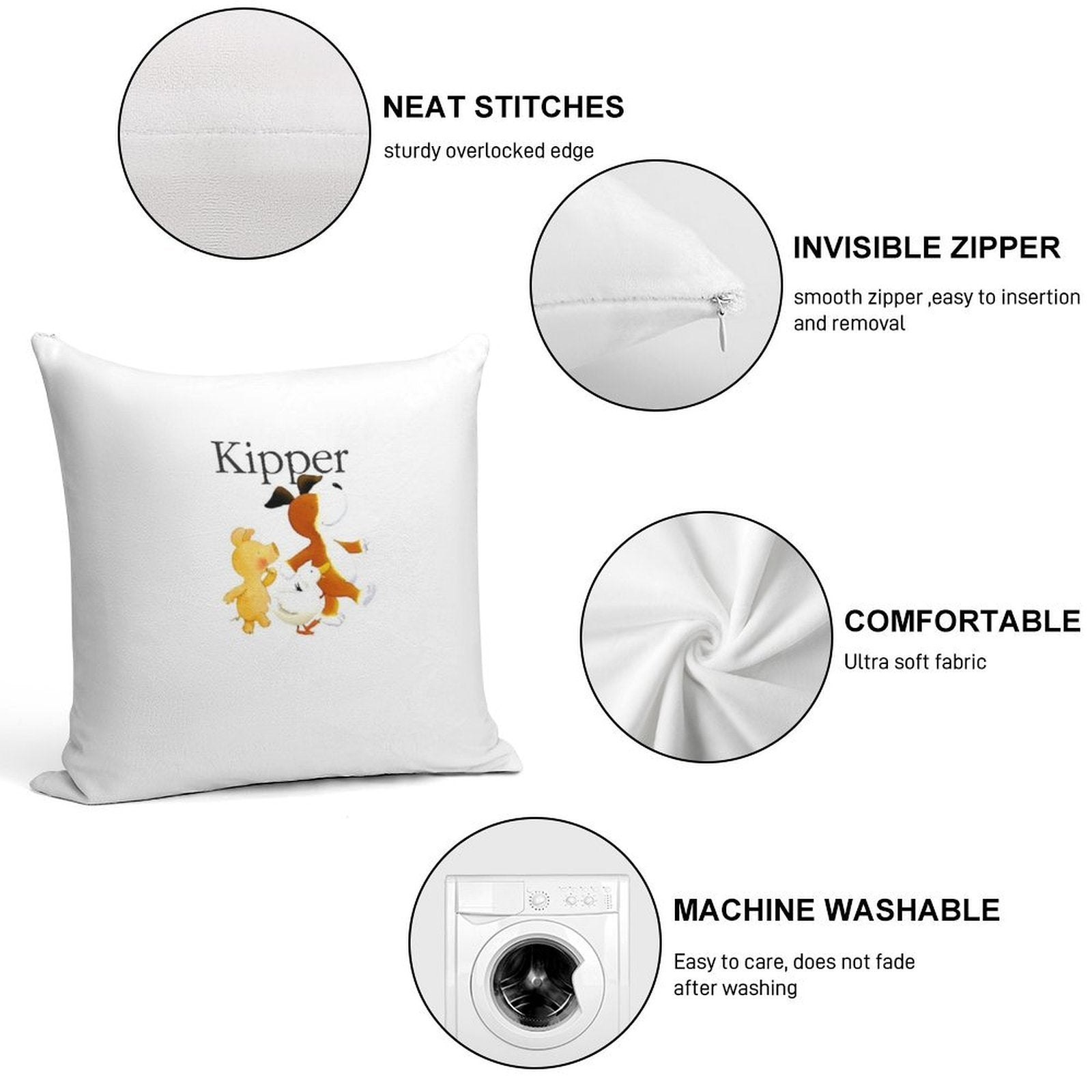 Kipper The Dog Soft Fade-Resistant Throw Pillow