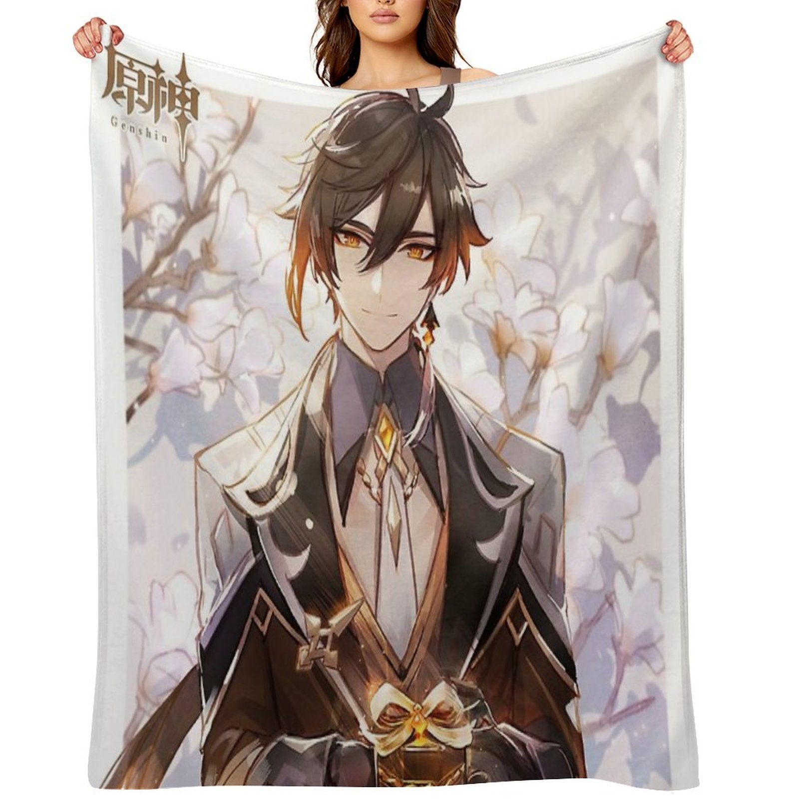 Genshin Impact - Zhongli Valentine Official Artwork 2021 Lightweight Throw Blanket