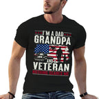 Im A Dad Grandpa And Veteran Funny Retro Papa Grandpa Gifts  Polyester Blend T-Shirt