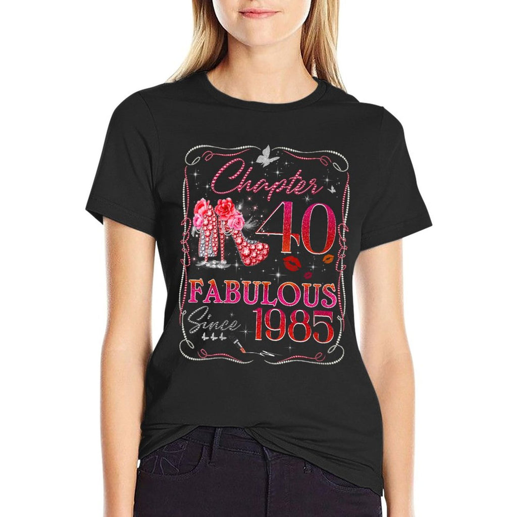 Womens Chapter 40 Fabulous Since 1985 40th Diamond Birthday Queen  Lightweight T-Shirt