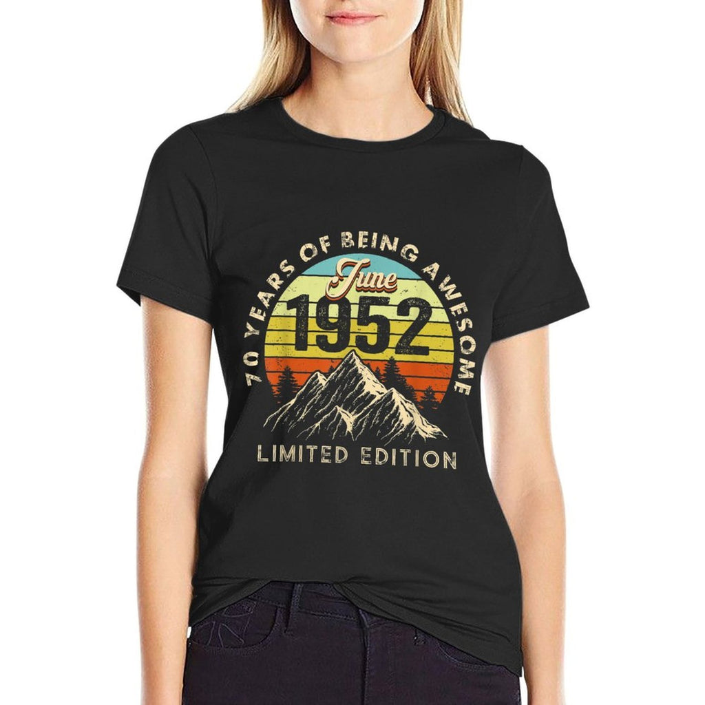 Made in 1952 Born June 1952 70th Birthday  Wrinkle-resistant T-Shirt