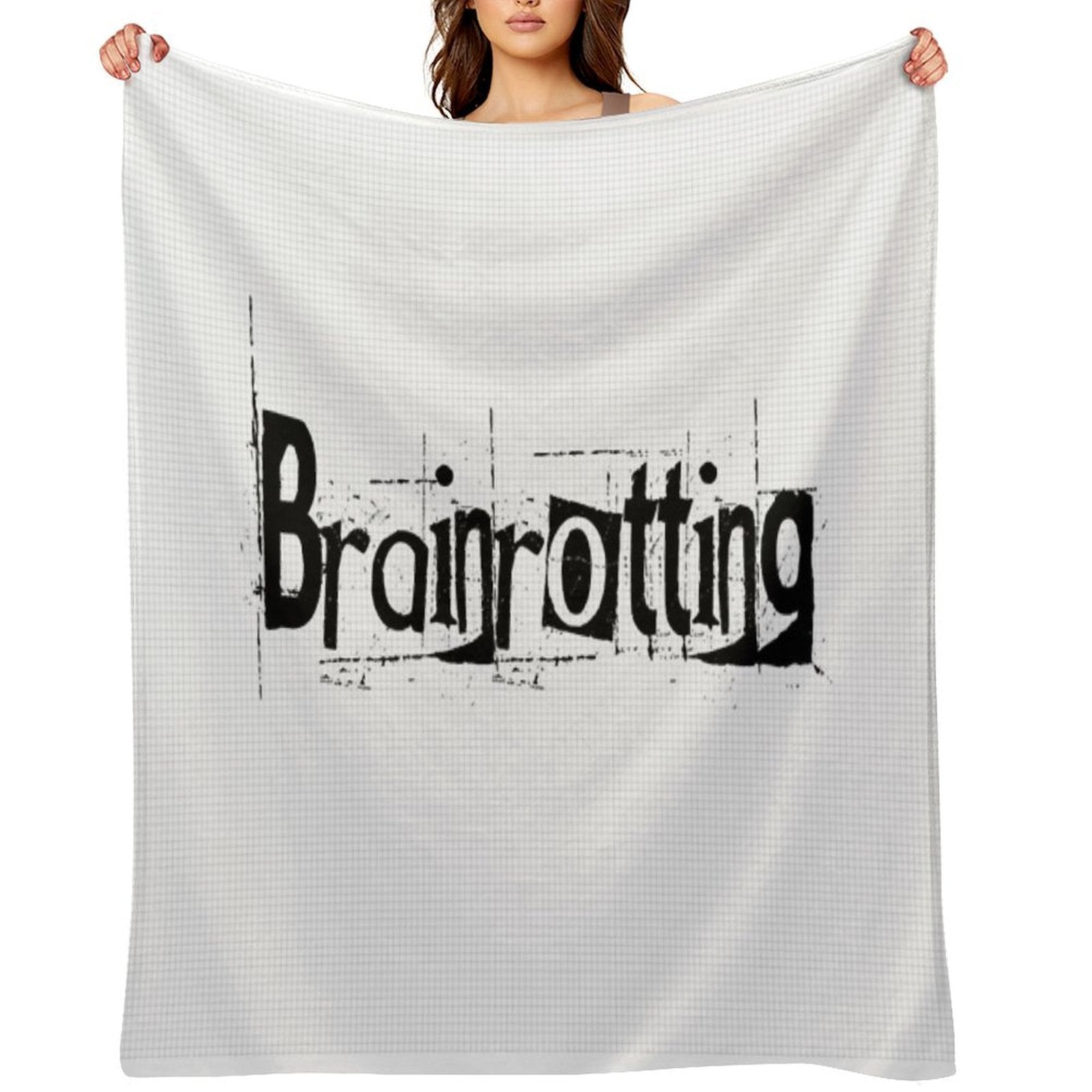 Brainrotting Funny Meme Print Anti-pilling Throw Blanket