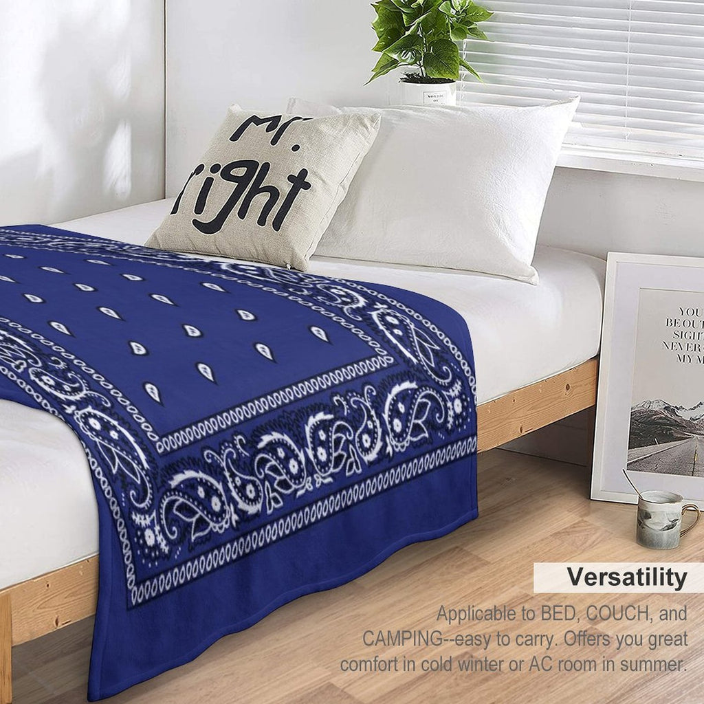 Bandana Doger Blue Durable Throw Blanket