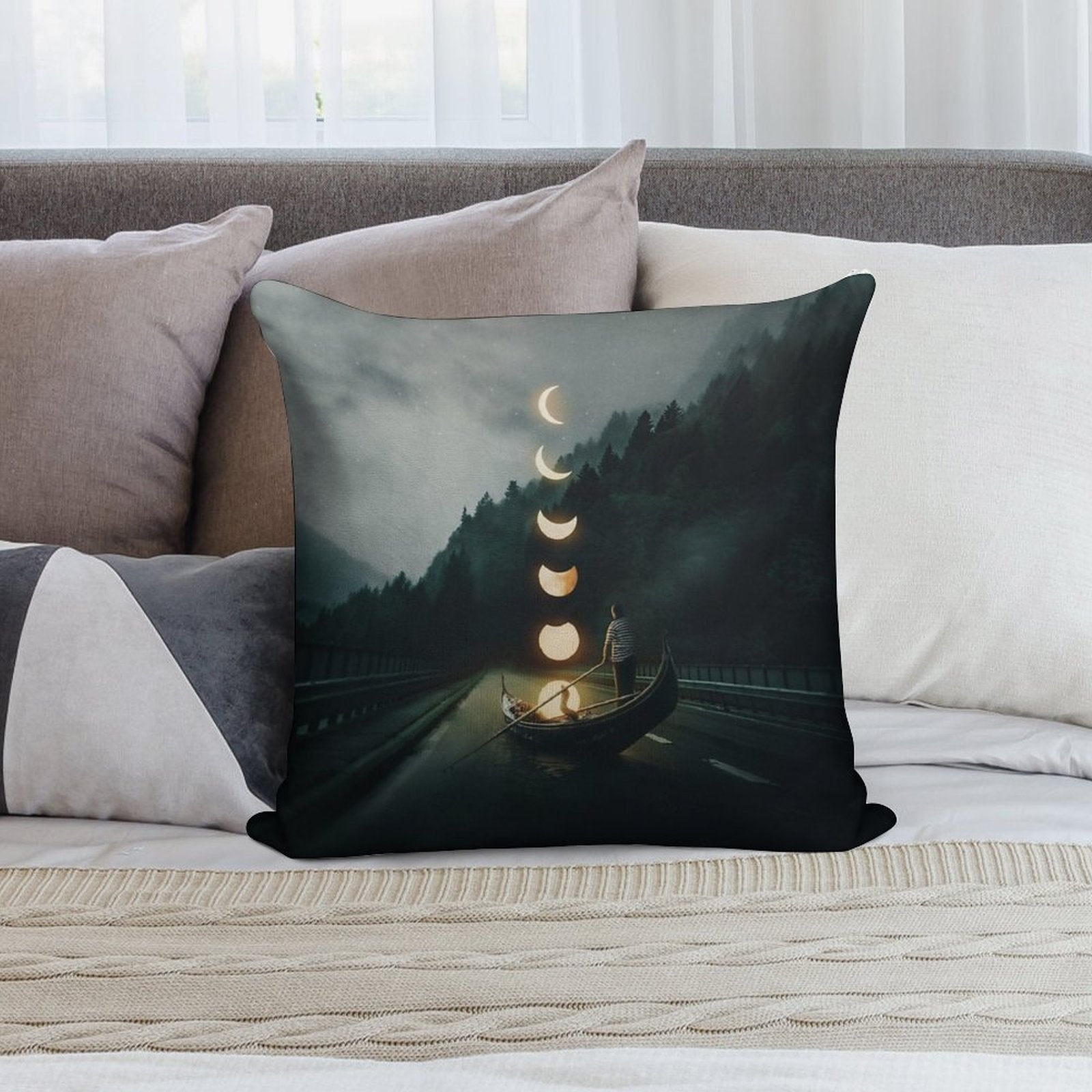 Moon Ride Soft Durable Construction Throw Pillow