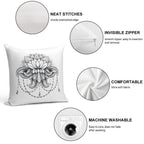Ornamental Lotus Soft Warmth Comfort Throw Pillow