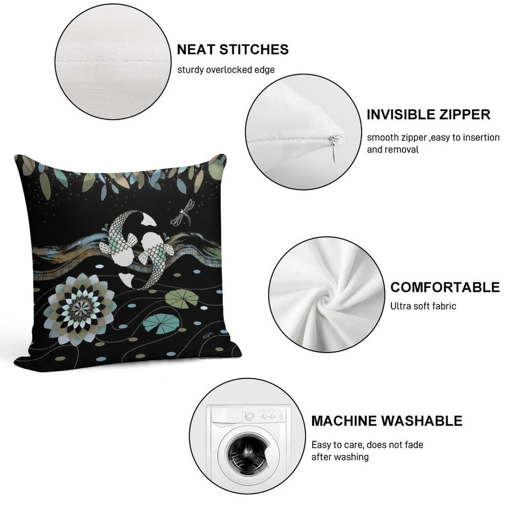Lucky Koi Mandala Soft Multiple Sizes Throw Pillow