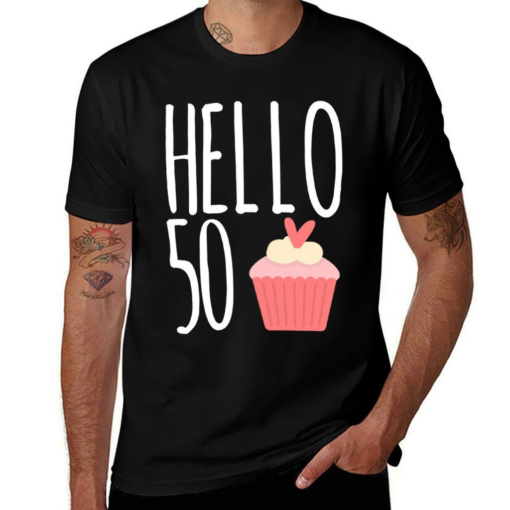 50th Birthday Gift Idea For Her Hello 50 Cupcake  Breathable T-Shirt