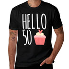 50th Birthday Gift Idea For Her Hello 50 Cupcake  Breathable T-Shirt