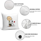 Minimalist Black And White Polkadots Soft Short Plush Fabric Throw Pillow